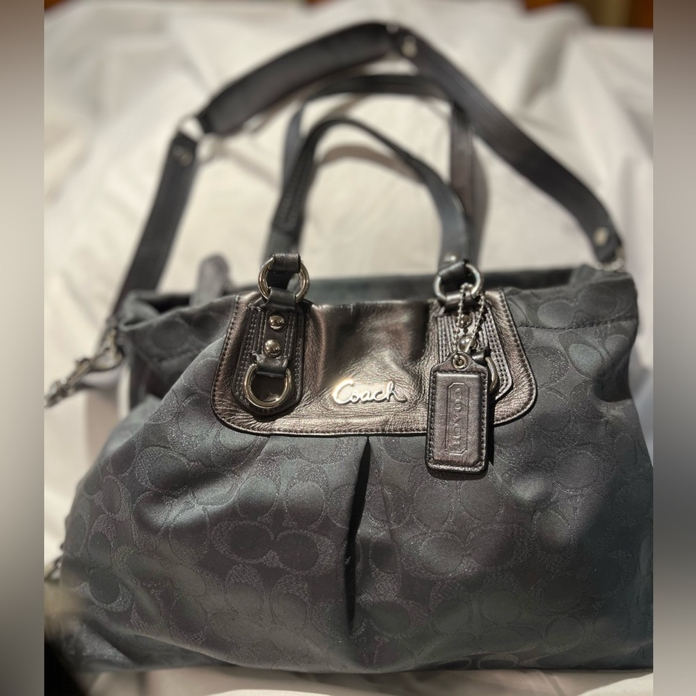 Coach Charcoal Signature Shoulder Bag